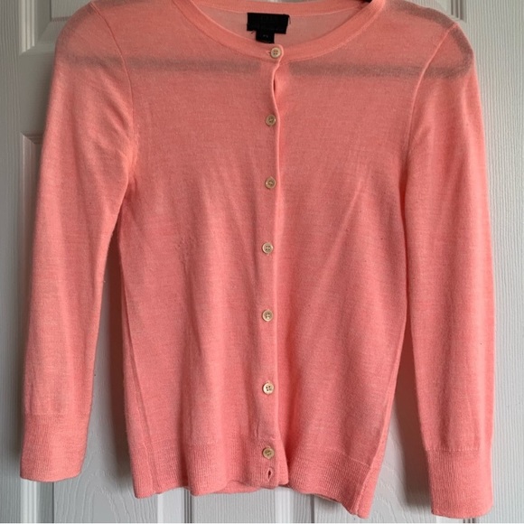 J.CREW Collection  ITALIAN CASHMERE pink cardigan XS - Picture 3 of 3